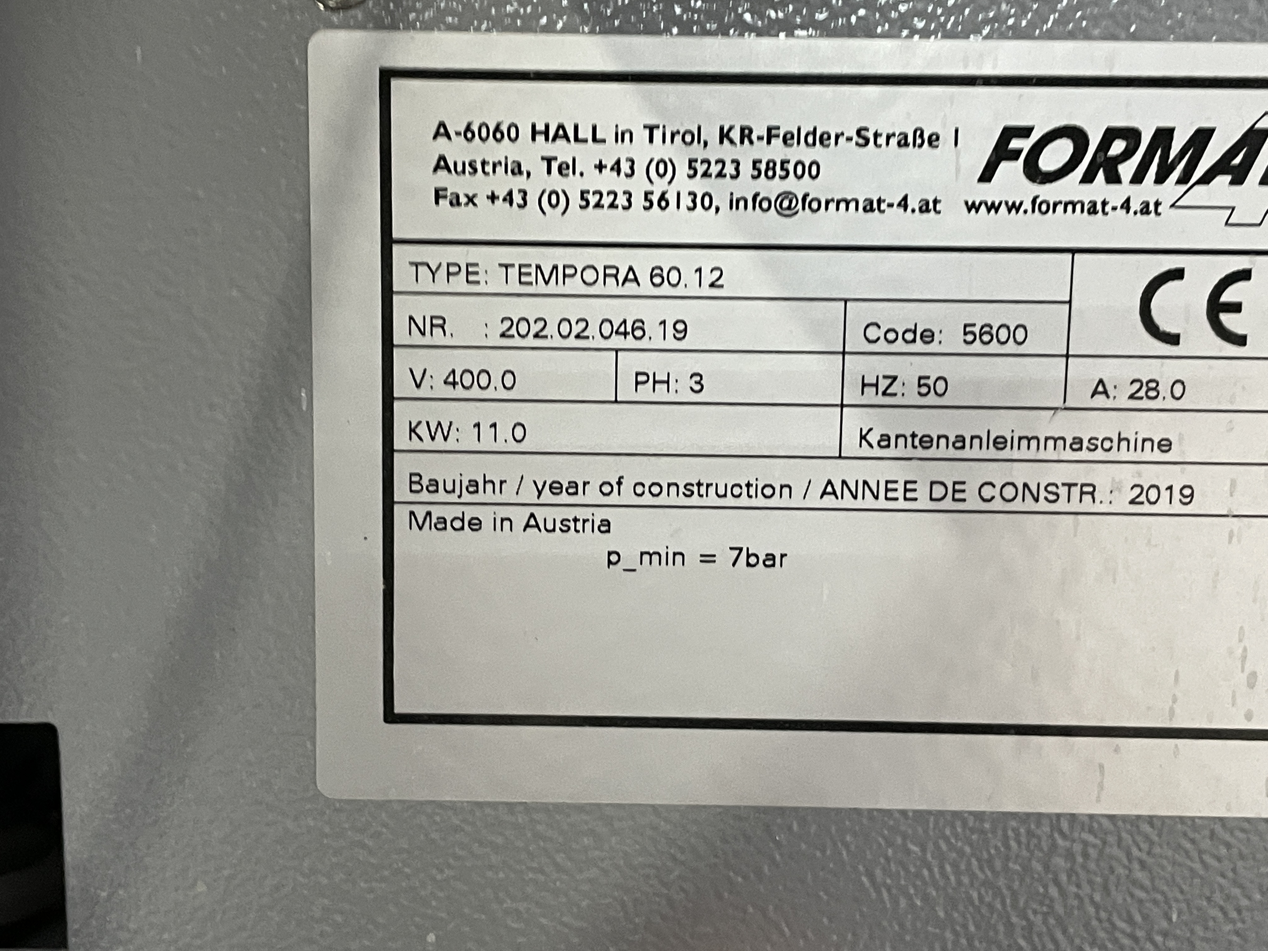 Format 4 Tempora F 800 60.12