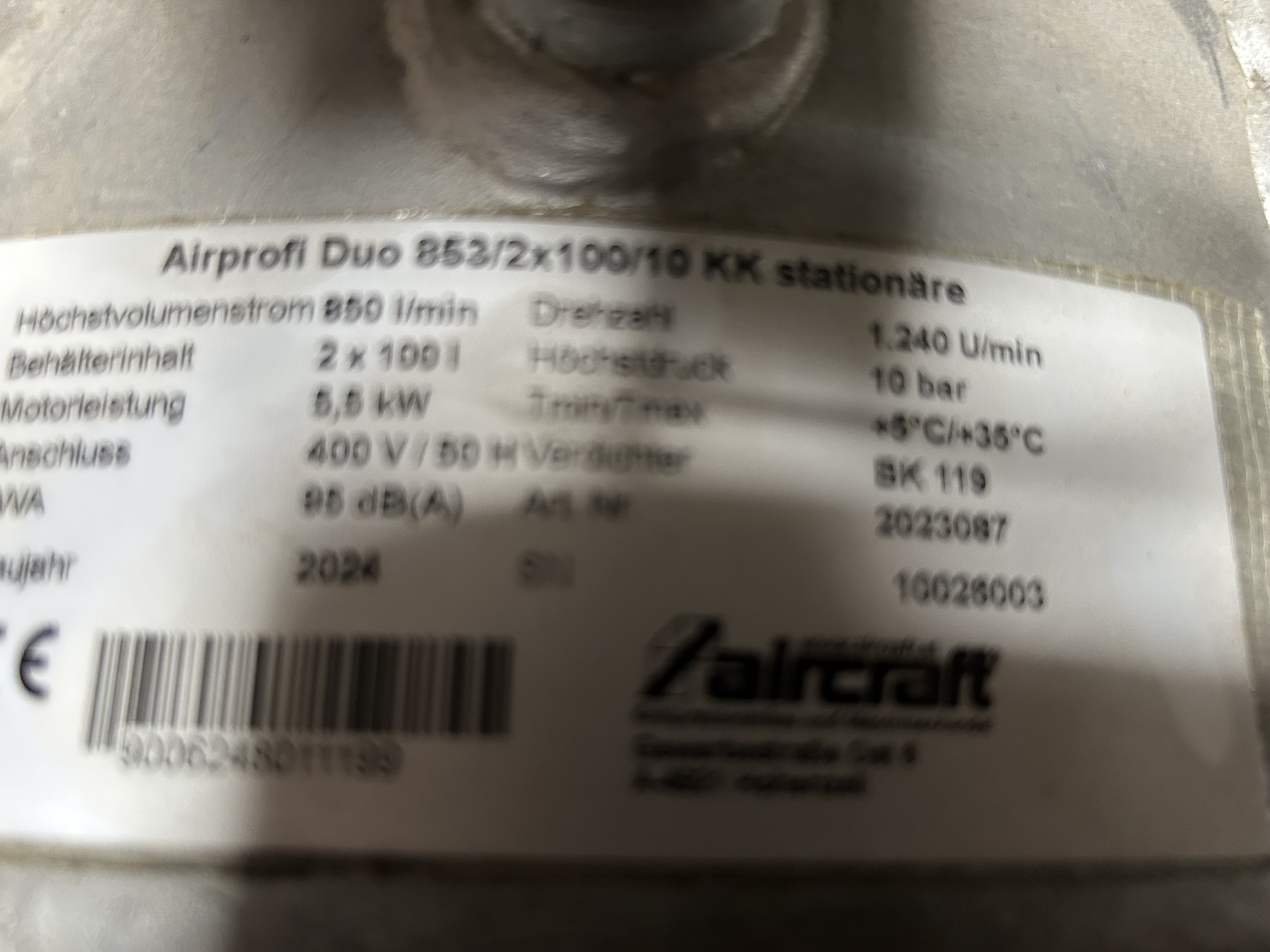 Aircraft AIRPROFI DUO 853/2x100/10 KK