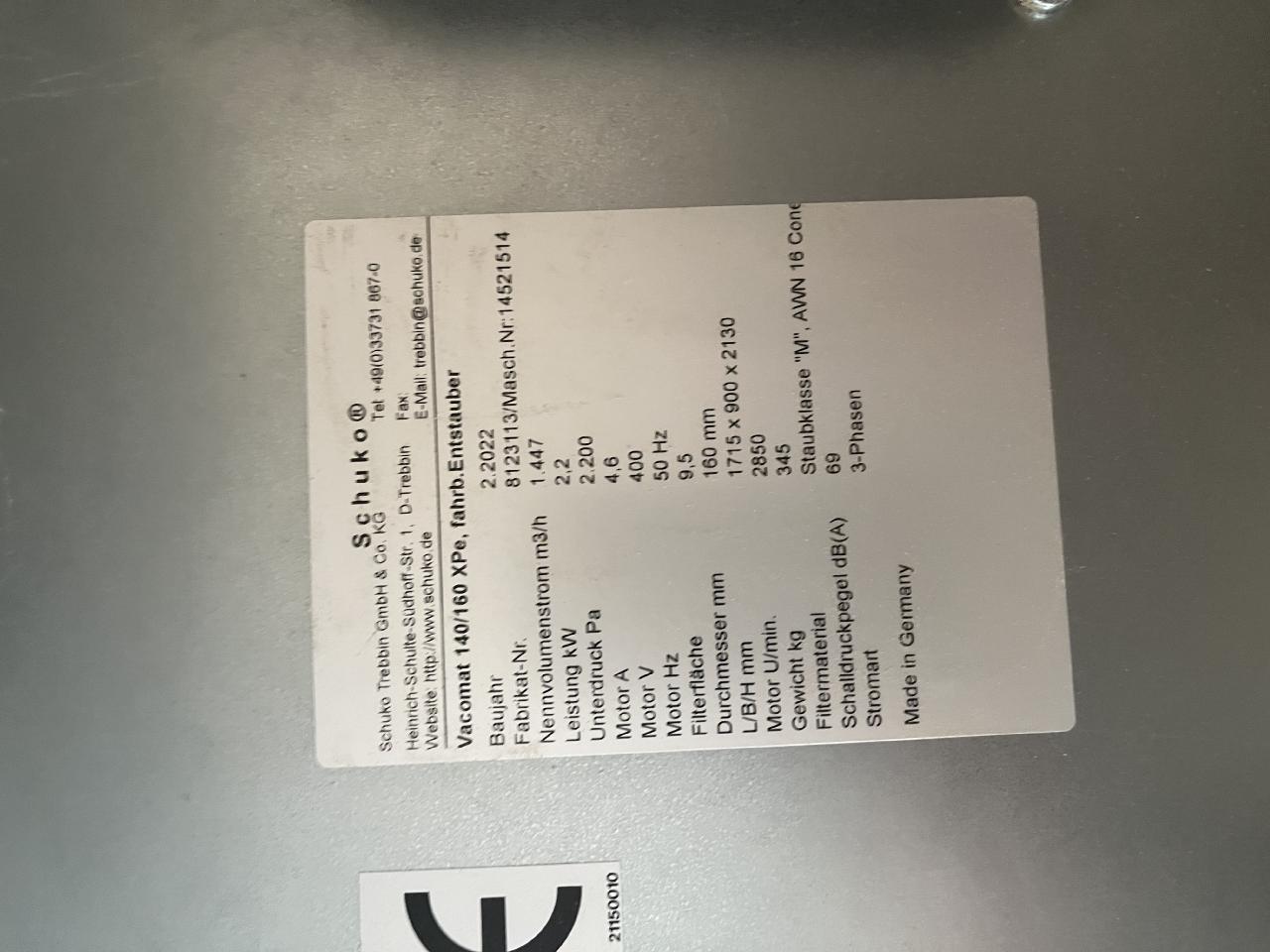 Schuko Vacomat 140/160 XPe