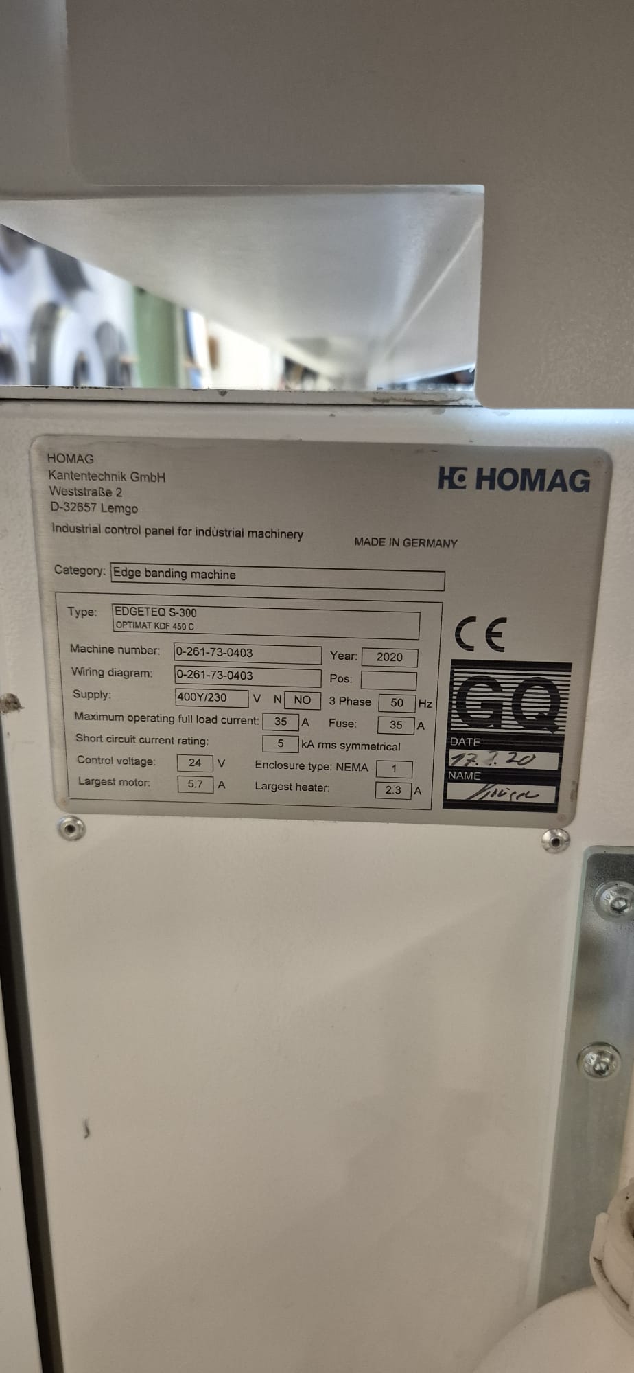 Homag OPTIMAT KDF 450 C EDGETEQ S-300