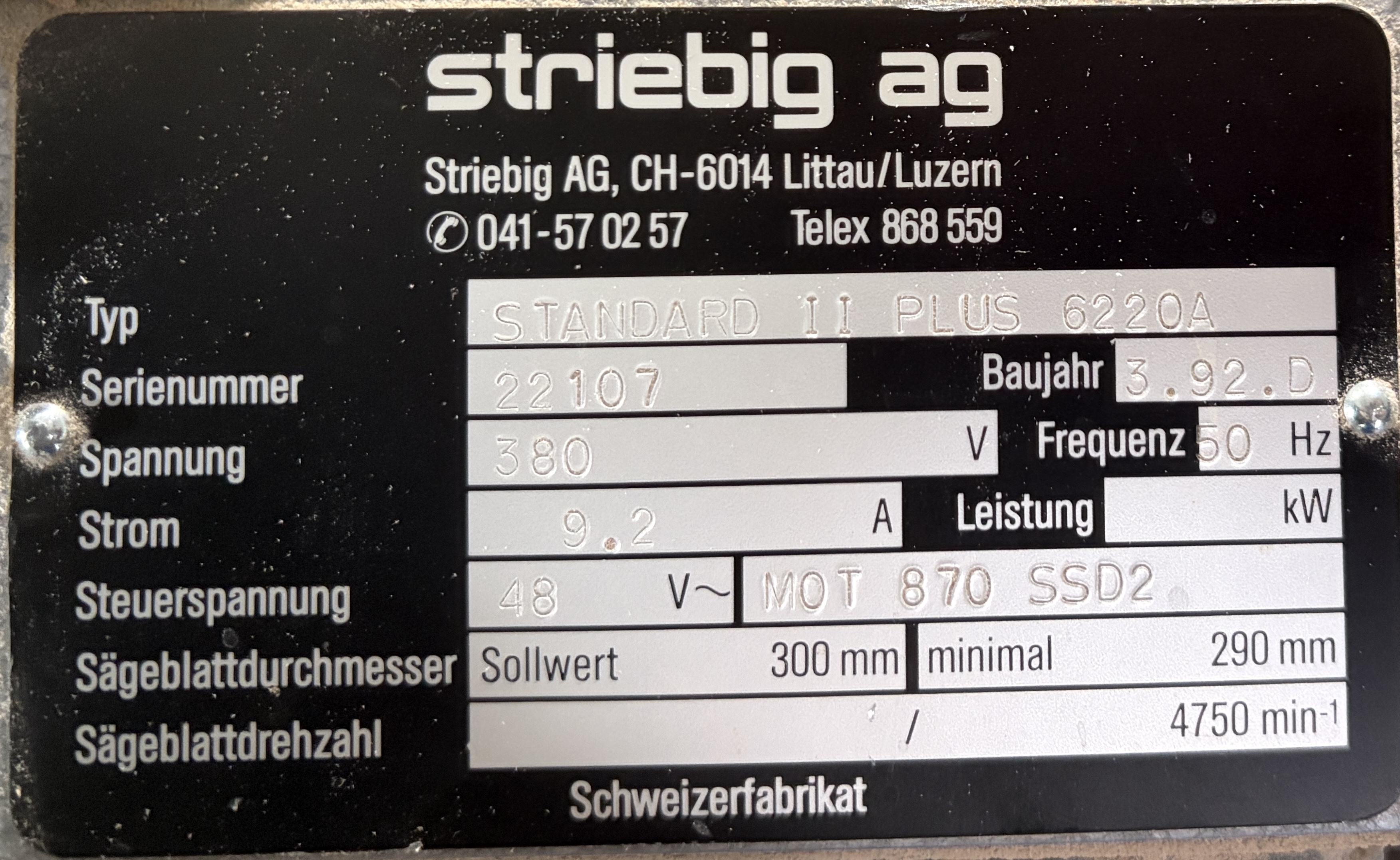 Striebig Standard II Plus 6220 AV