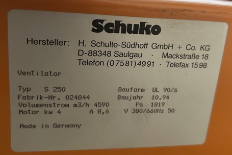 Schuko Absackstandfilter
